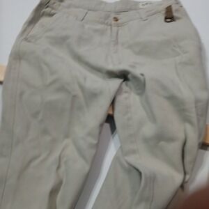 Orvis Khaki Pants Mens 36x31* Beige Flat Front Cotton Twill Outdoor Casual Heavy